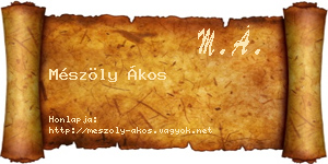 Mészöly Ákos névjegykártya
