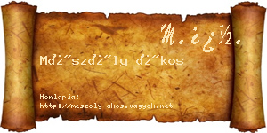 Mészöly Ákos névjegykártya